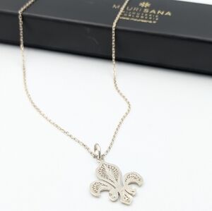 Mzuri Sana fleur de lis 925 sterling silver chain pendant necklace